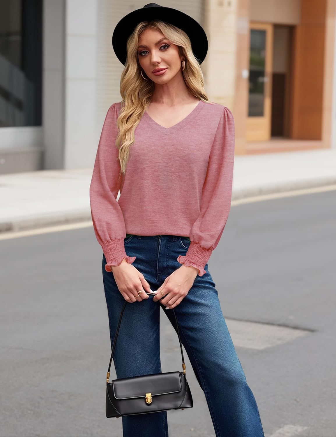 Womens Long Sleeve Shirts V Neck T-Shirt Blouses Dressy Casual Tunic Tops Basic Tee Business Work Fall Outfits Clothes 2025 - Image 7