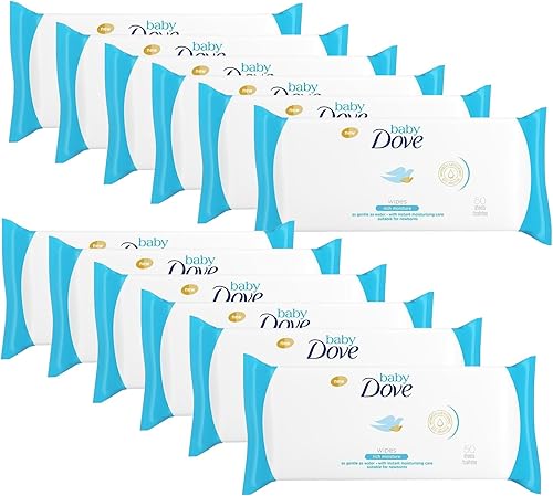 Dove Toallitas húmedas para bebé, humedad rica, 50 unidades (paquete de 12)