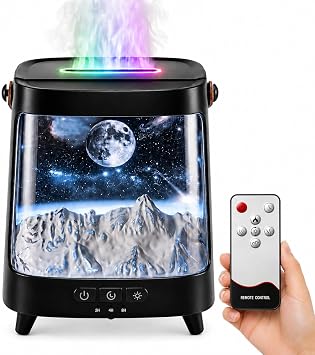 Starry Aroma Diffuser with Remote Control, 200ml Quiet Small Essential Oil Diffuser with 7 Color Soft Glow Night Light, 2 Mist Modes, 3 Timers, Auto Shut-Off, Home Relaxation Gift for Girls Women