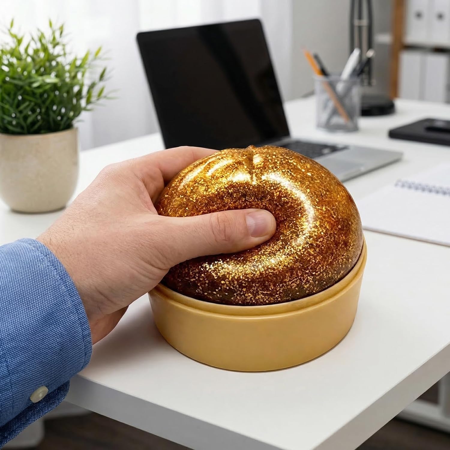 Giant Glitter Dumpling Squishy,Dumplings Squishy Sorpresa,Enorme Dumpling Squishys Estrés Pelota,Masa de Descompresión Suave,Brinquedo Anti-Stress de Massa para amassar para niños,niñas&Adulto — view 5