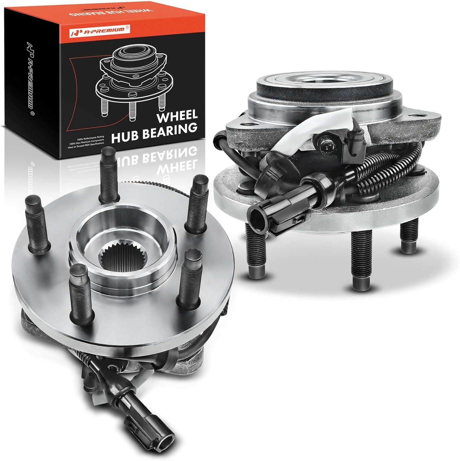 A-Premium 2 x Front Wheel Bearing and Hub Assembly with ABS & 5-Lug Compatible with Ford Ranger 2000-2002, Mazda B3000 2001-2002, B4000 2000-2002, 4WD Only