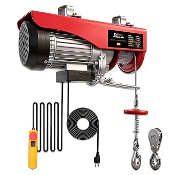 Electric Hoist,1760Lbs Winch with Remote Control,Electric Winch Single/Double Slings 38ft Lifting Height with Emergency Stop,110V Electric Lift for Factories,Warehouses,Construction Site