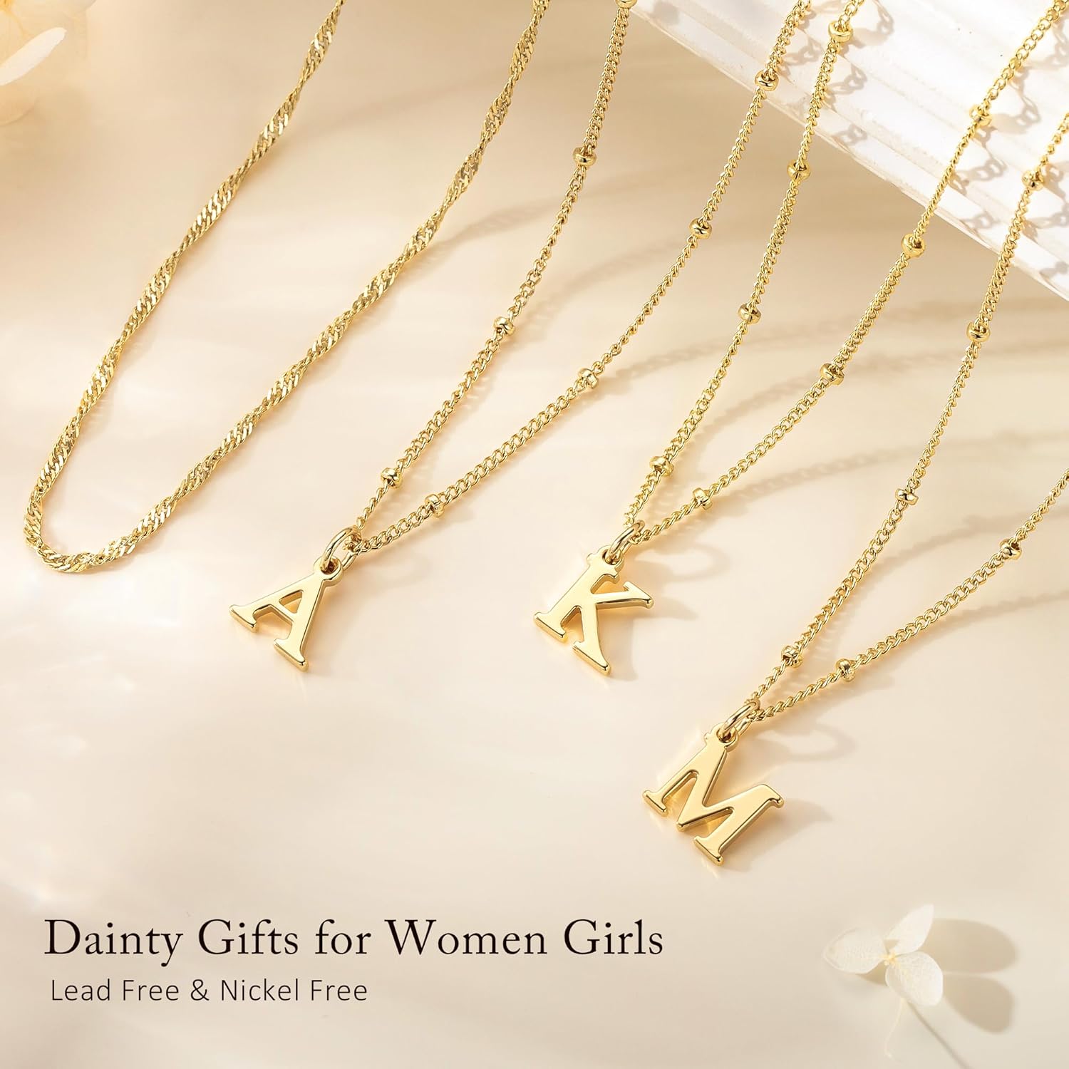 M MOOHAM Layered Initial Necklaces for Women - Valentines Day Gifts for Her 14K Gold Plated Letter A-Z Necklaces for Women Trendy, Dainty Choker Necklace Birthday Personalized Jewelry Gifts - Image 6