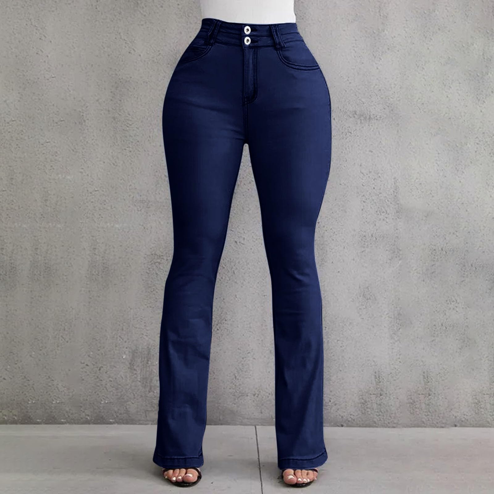 Pantalones De Verano Mujer Anchos, Pantalones Vaqueros Mujer Cargo, Jeans Casuales Cintura Alta Bolsillos CláSicos Mezclilla Pantalón Deportivo Pantalon Pantalón