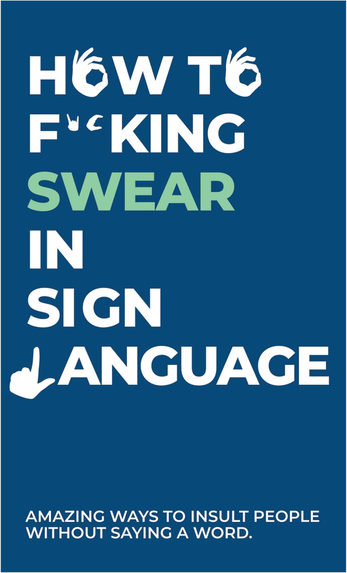 Gift Republic GR490081 How To Swear in Sign Language Cards, Blue