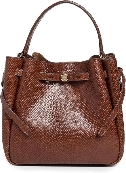 Tory Burch Women's Romy Embossed Snake Bucket Bag