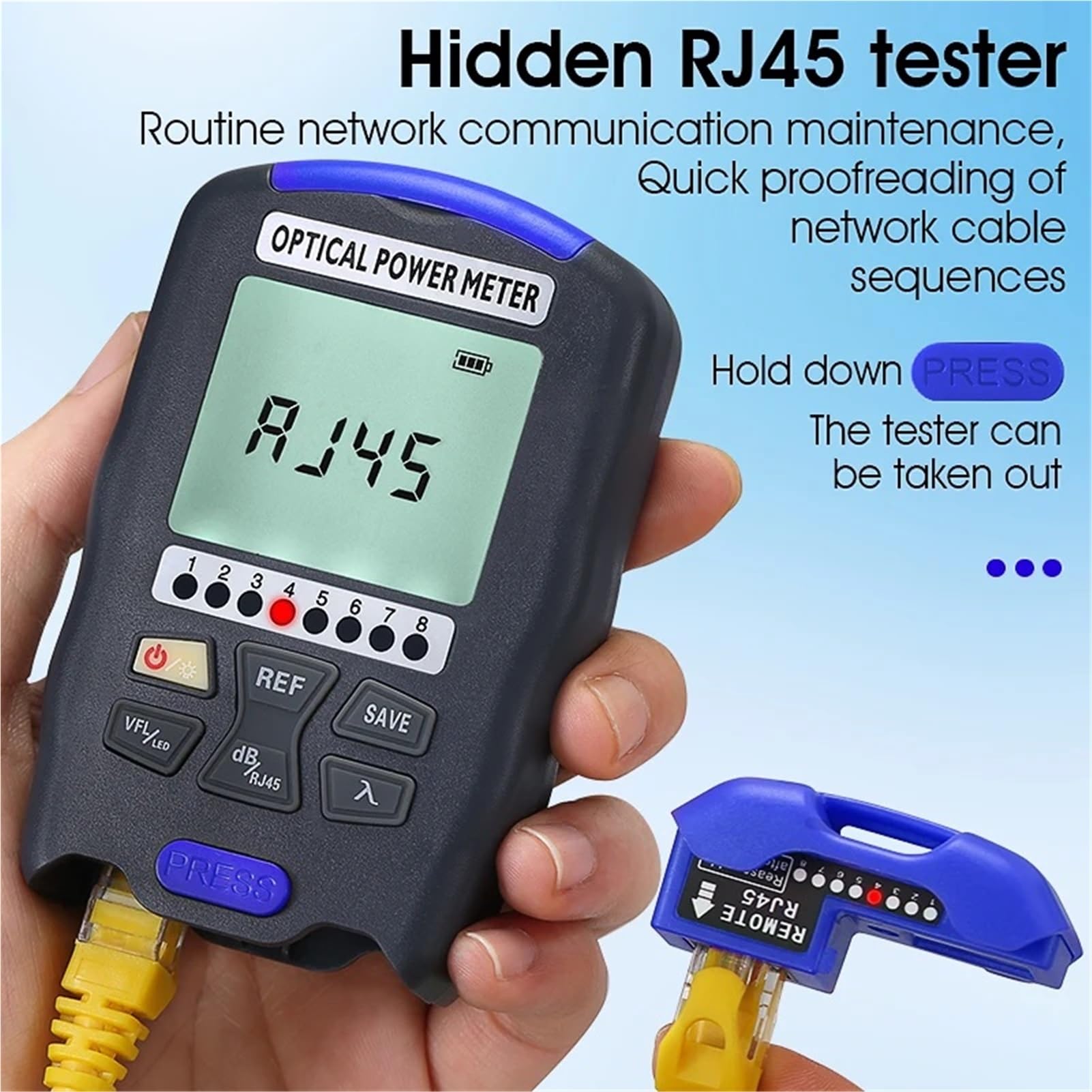 Medidor de potencia óptica FTTH 4 en 1, localizador visual fallos -50 a +26, herramienta prueba cables red 1-50 mw para prueba(30MW)