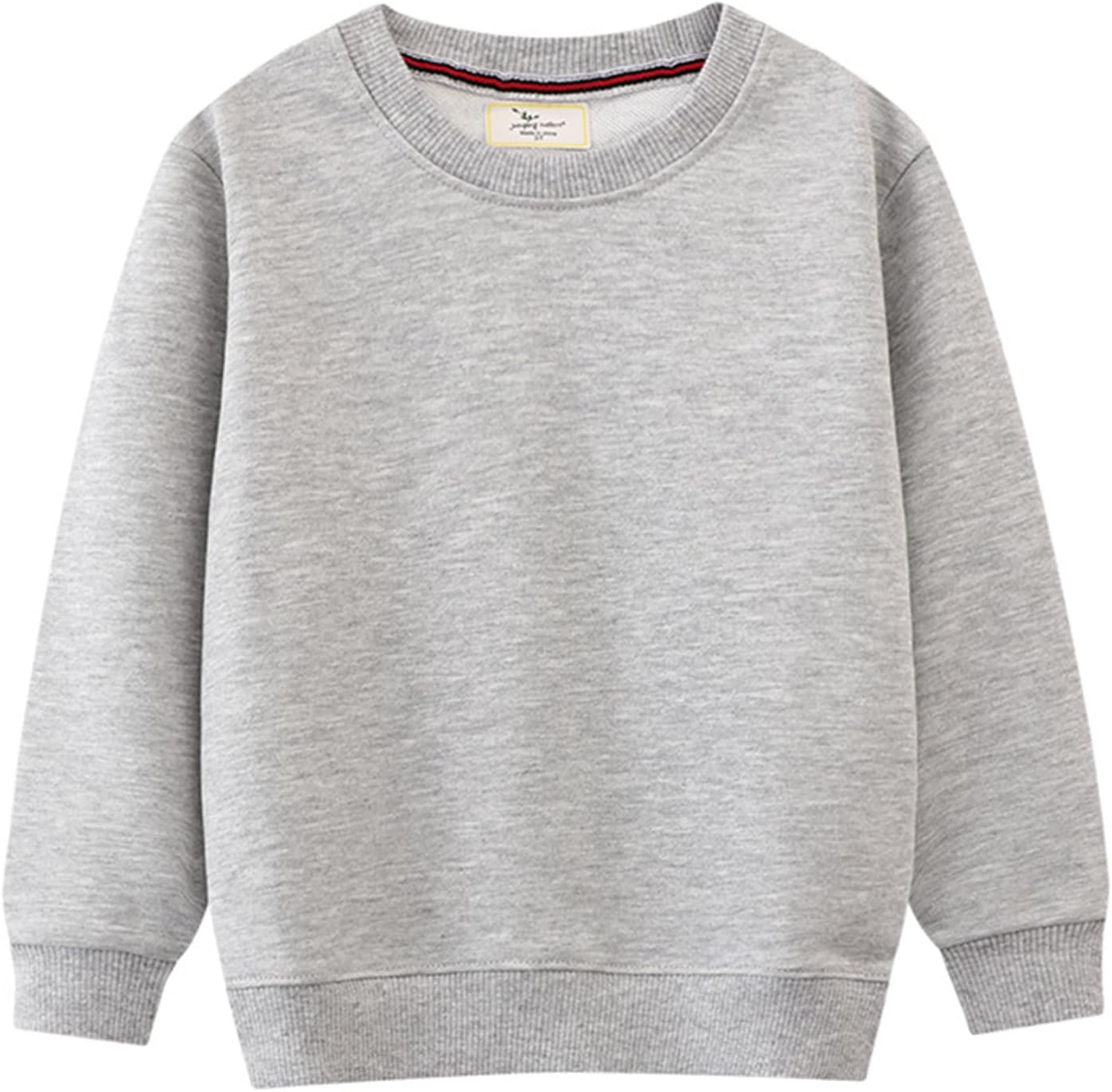 Toddler Kids Crewneck Sweatshirt Toddler Cozy Cotton Long Sleeve Solid Color Tops Pullovers Tops for Boys and Girls