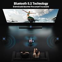 Vista 5 de Proyector para exteriores 4K Full HD de 2000 ANSI Netflix con licencia oficial, proyector HAPPRUN con WiFi y Bluetooth, aplicaciones integradas