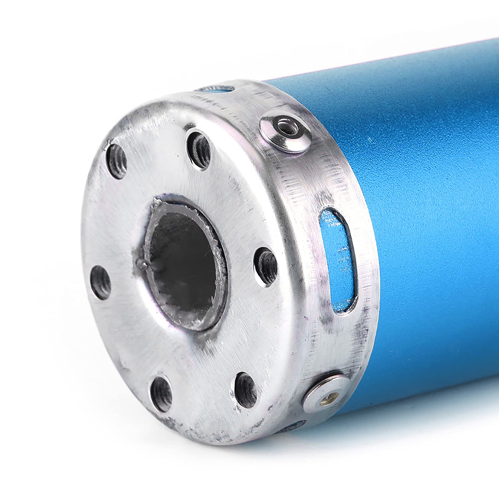 2-Takt Auspuffschalldämpfer Edelstahl Universal, 20 mm Krümmer Rohr Motorrad Endschalldämpfer Zubehör, Geeignet für Moped Roller Motocross (Blau)