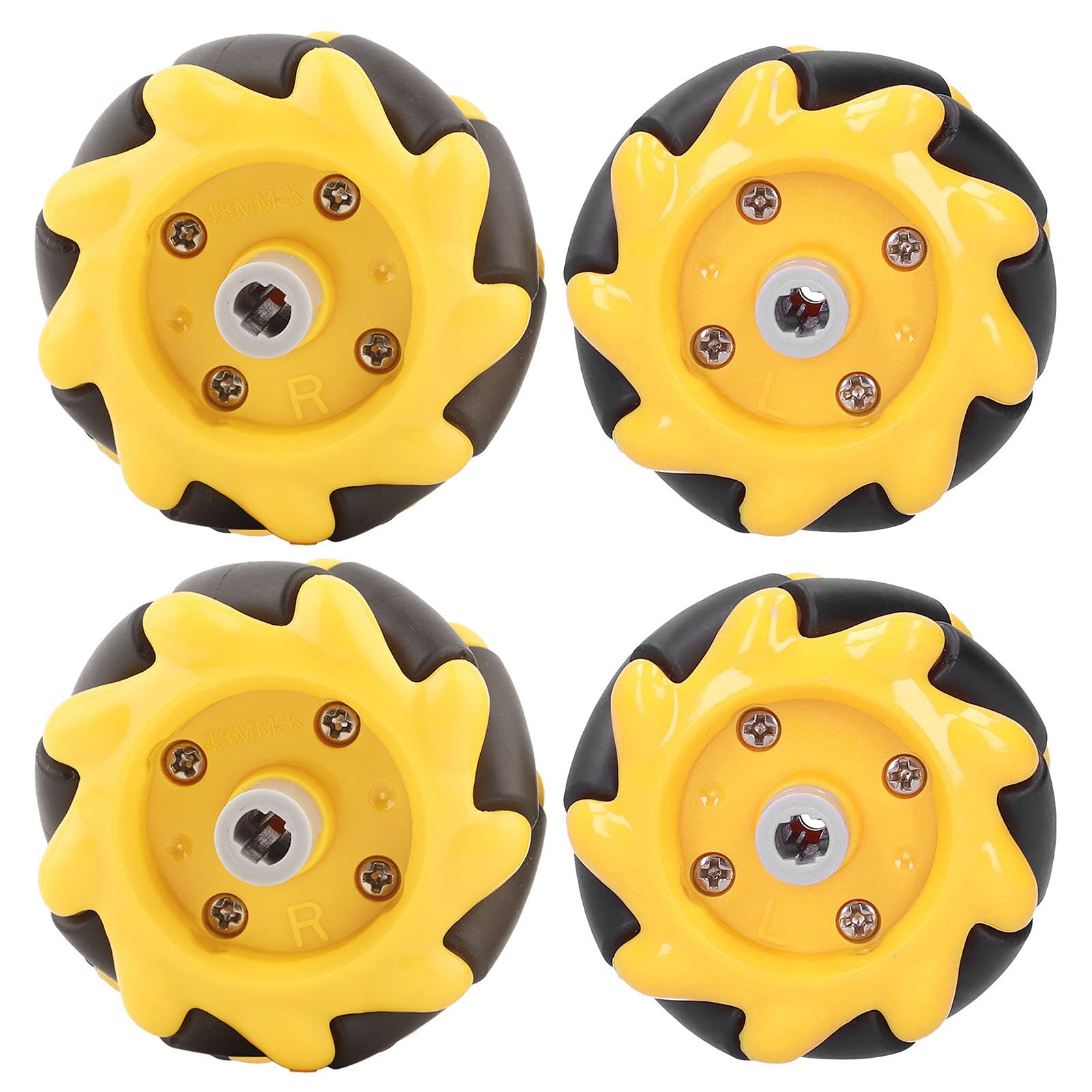 Mecanum Wheel Kit OmniDirectional Wheel 48mm / 1.9in Smart Robot Car Auto Parts Accessories DIY Toy Components(2 x Left Wheel 2 x Right Wheel)