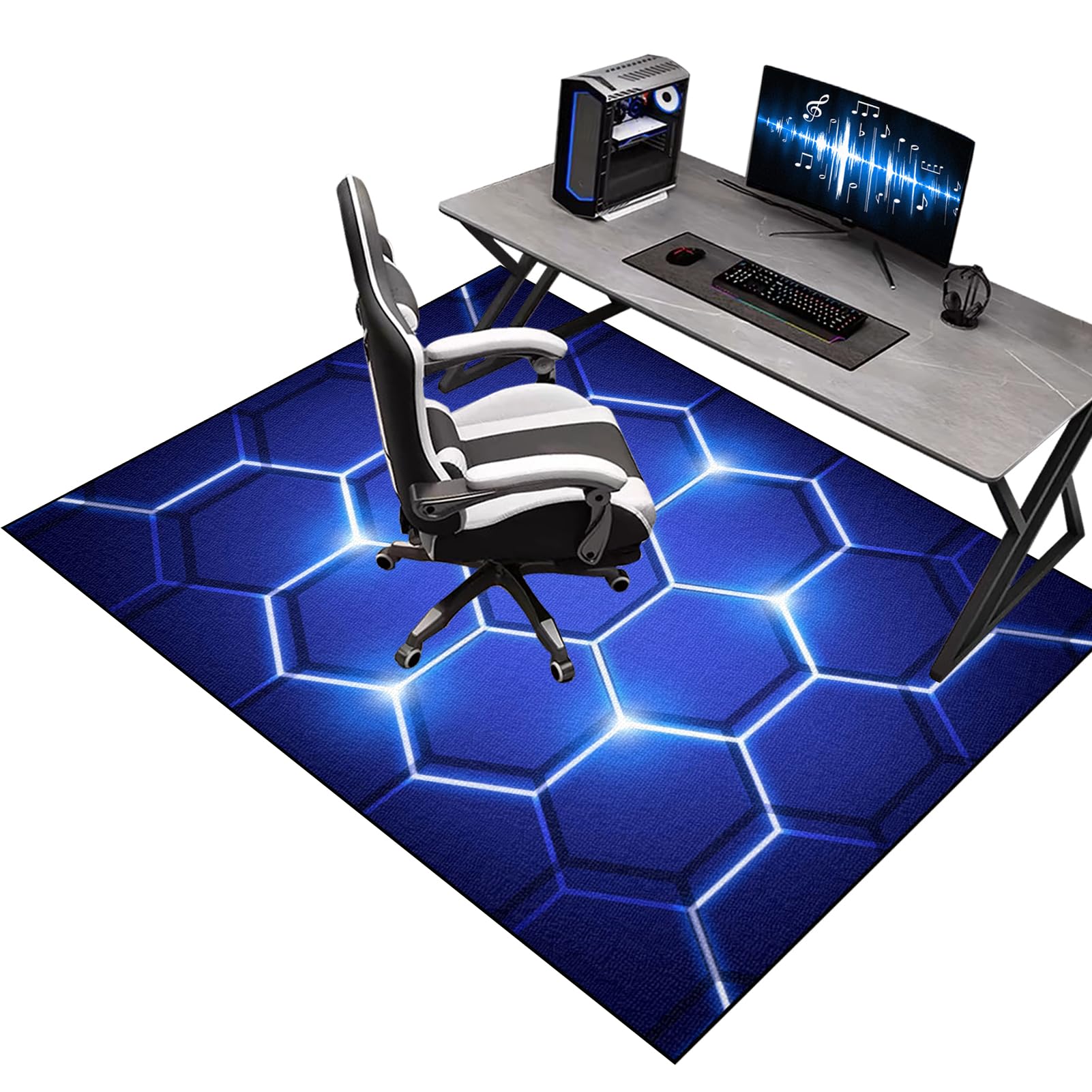 Gaming Dywan Krzesło 200 x 230 cm Mata na krzesło komputerowe, mata na krzesło biurowe, mata do gier podłoga, mata na krzesło inwalidzkie, mata wielofunkcyjna mata ochronna
