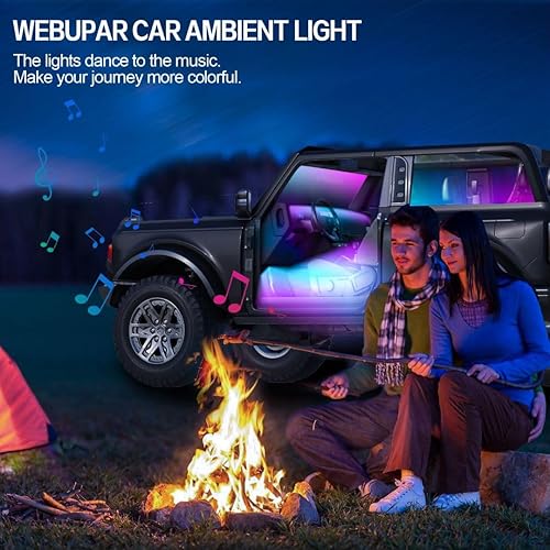 Miniatura 6 de Dreamcolor - Luces acrílicas para interiores de automóvil, accesorios de automóvil WEBUPAR 6 en 1, tira de luces LED para automóvil con control de