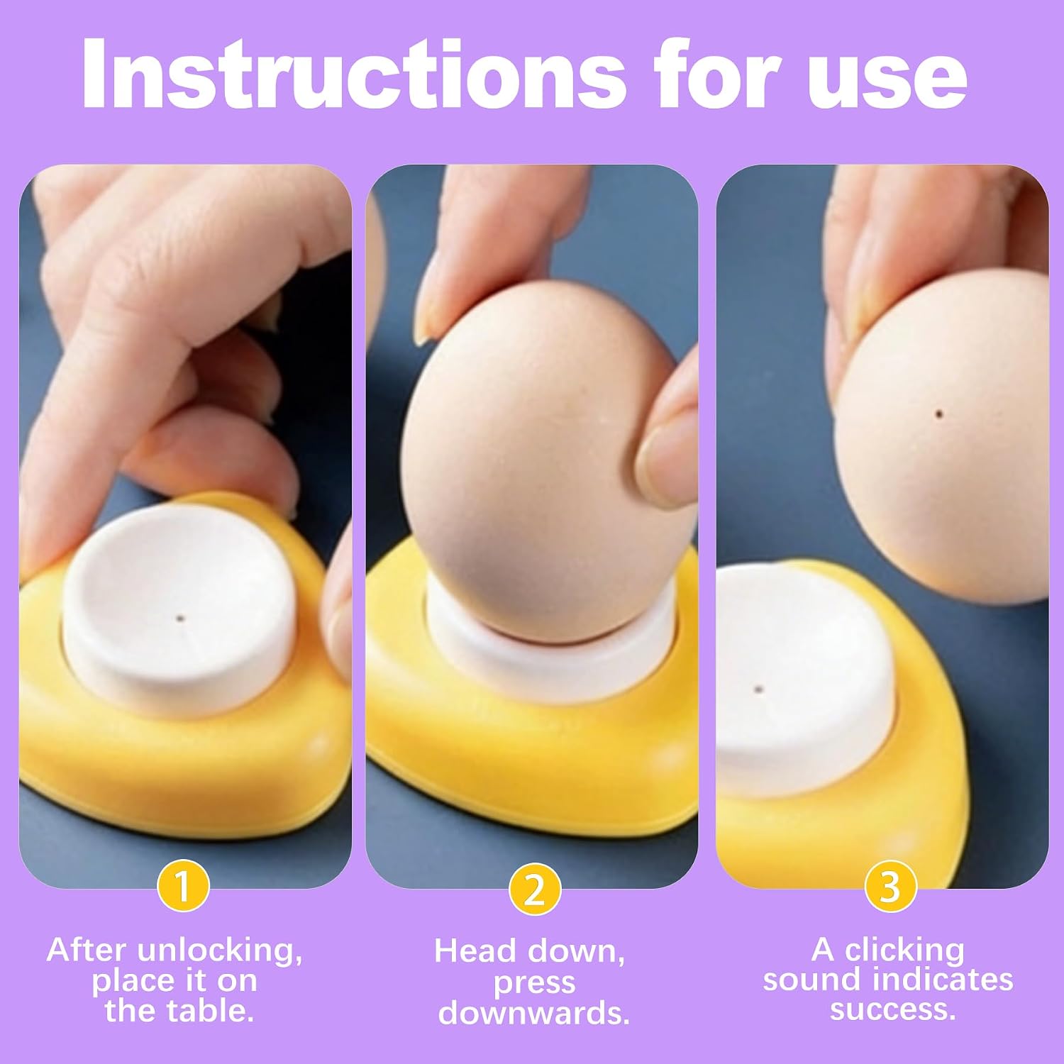 Egg Piercer Tool for Raw Eggs Easy Peel Egg Pricker with Retractable Pin Durable Egg Puncher for Hard Boiled Eggs Cooking Prep Kitchen Accessory
