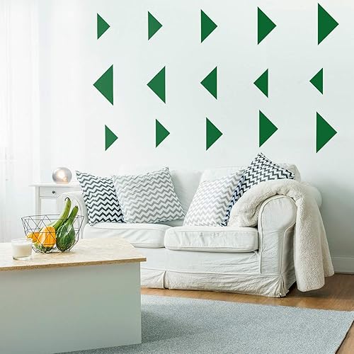 Miniatura 1 de Juego de 15 calcomanías de vinilo para pared, patrones triangulares sólidos, de 3 a 9 pulgadas cada uno, decoración moderna para el hogar,