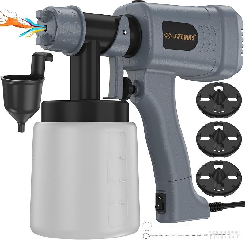 Paint Sprayer, 400W Electric Spray Gun with 5FT Cord, 900ML Tank for DIY