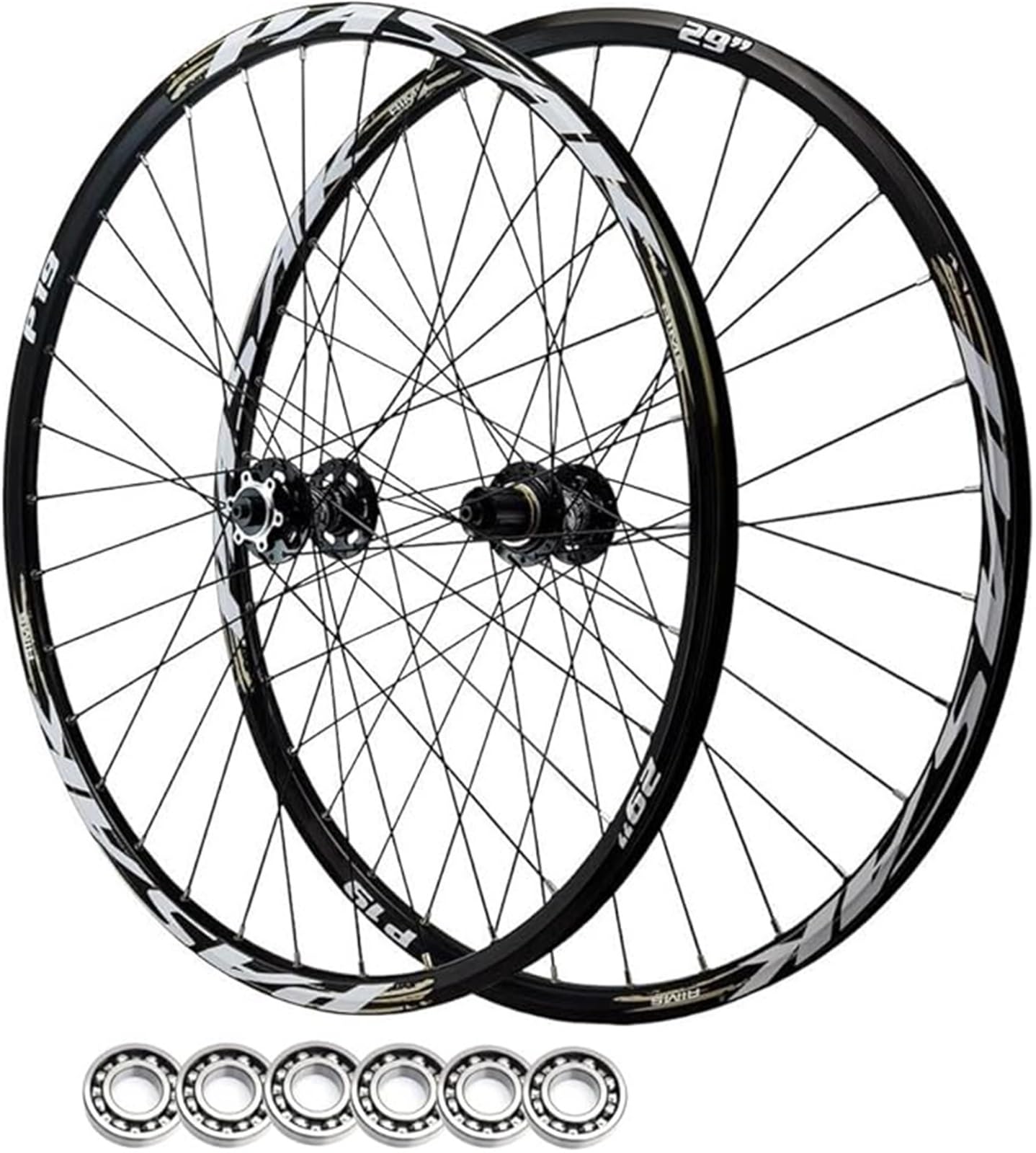 MTB zestaw kół 24/26/27,5/29", hamulec tarczowy, stop aluminium, uszczelnione łożysko, felga tylna 32H, do 7-12 biegów, 2210 g