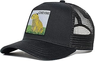 Zelvox, Trucker Hat, Adjustable Snapback Mesh Hat, Capybara Black Cap, Mesh Baseball Cap, Capybara Embroidered Hat. Unisex