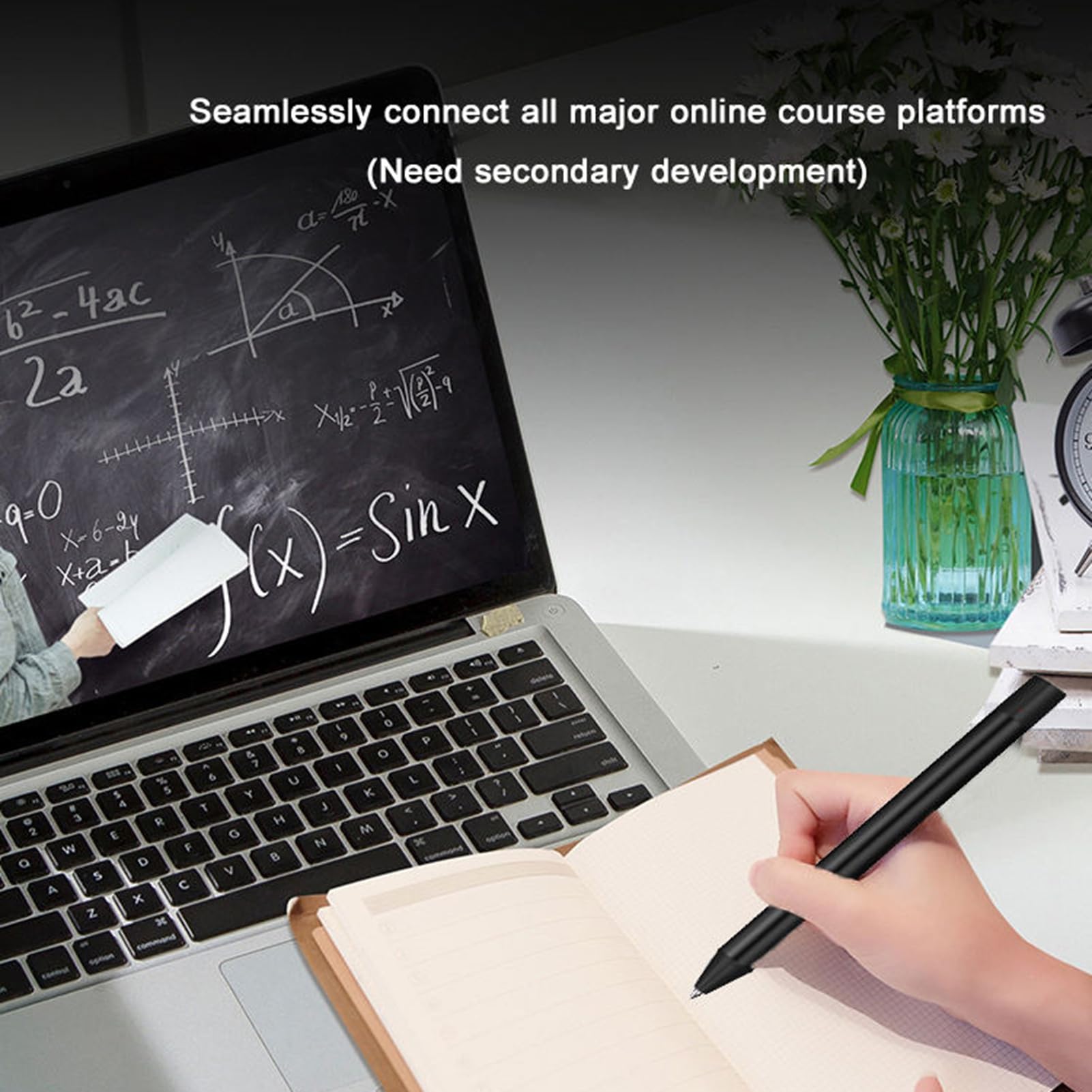 Generic Smart Pen e Taccuino, Set di Scrittura Digitale con Sincronizzazione in Tempo Reale e 4 MB di Spazio di Archiviazione Offline, Taccuino Ricaricabile da 120 Pagine A5 per l'apprendimento del