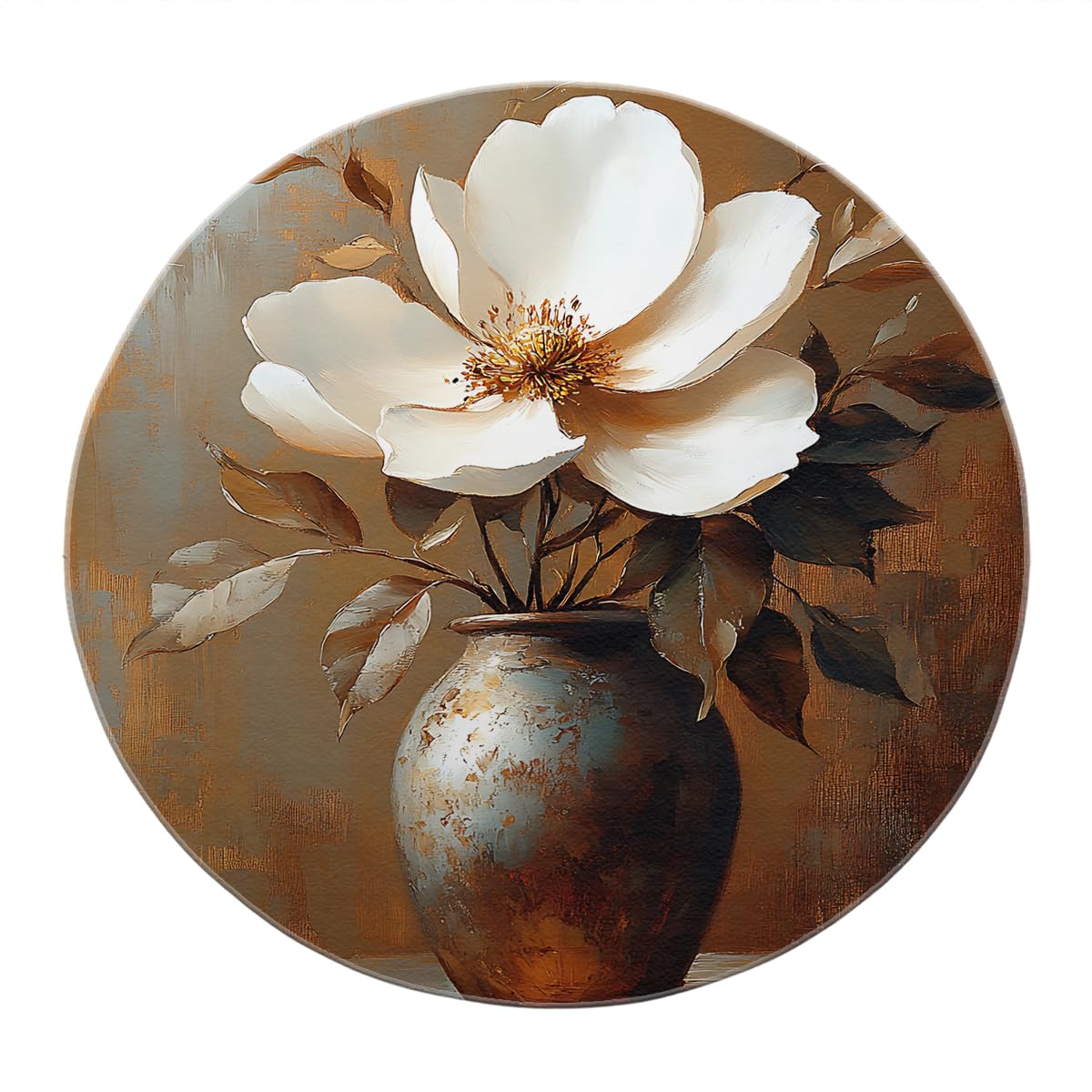 Moquette fleurs de magnolia anti-poussière tapis rond lavable couloir