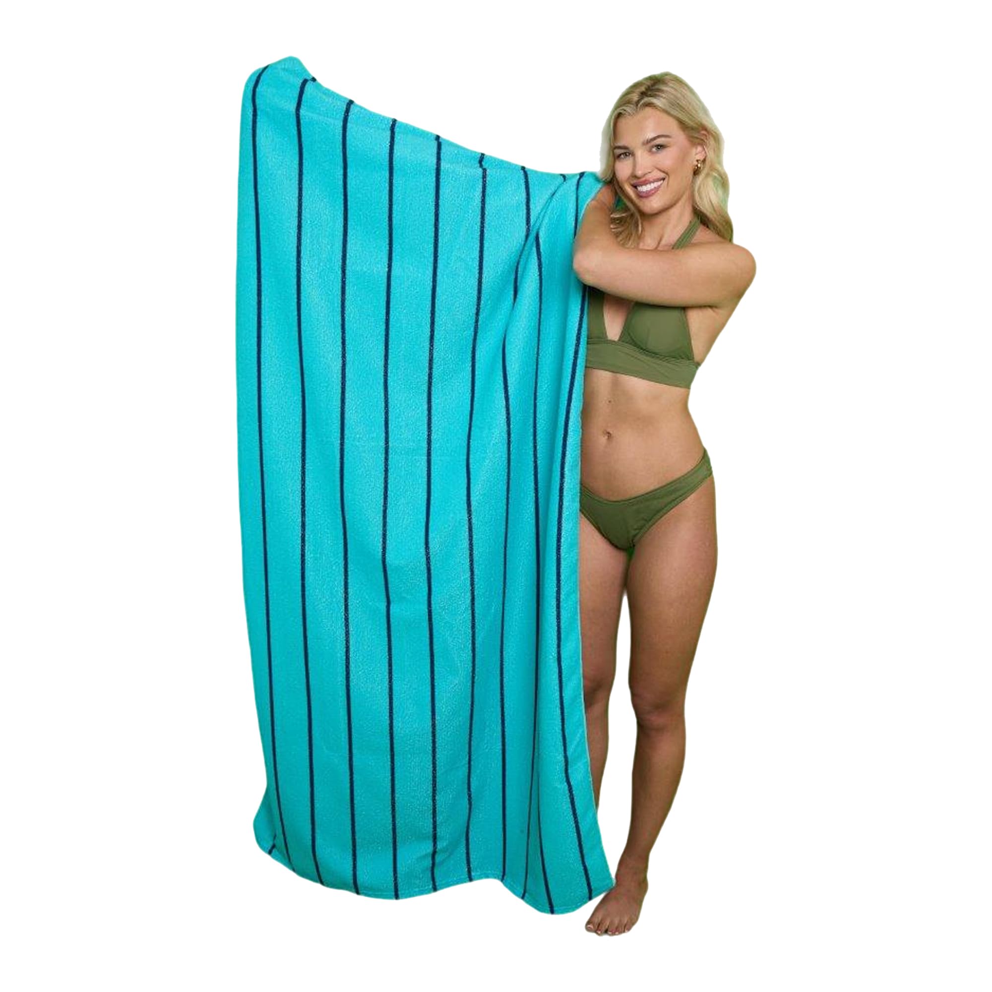 Lions Beach Towels - 100% Polyester - Sand Free Cabana Stripe Beach Towels for adults 100x200cm - Extra Large Microfibre Pool Towel, Quick Dry Lightweight, Ideal for Swimming