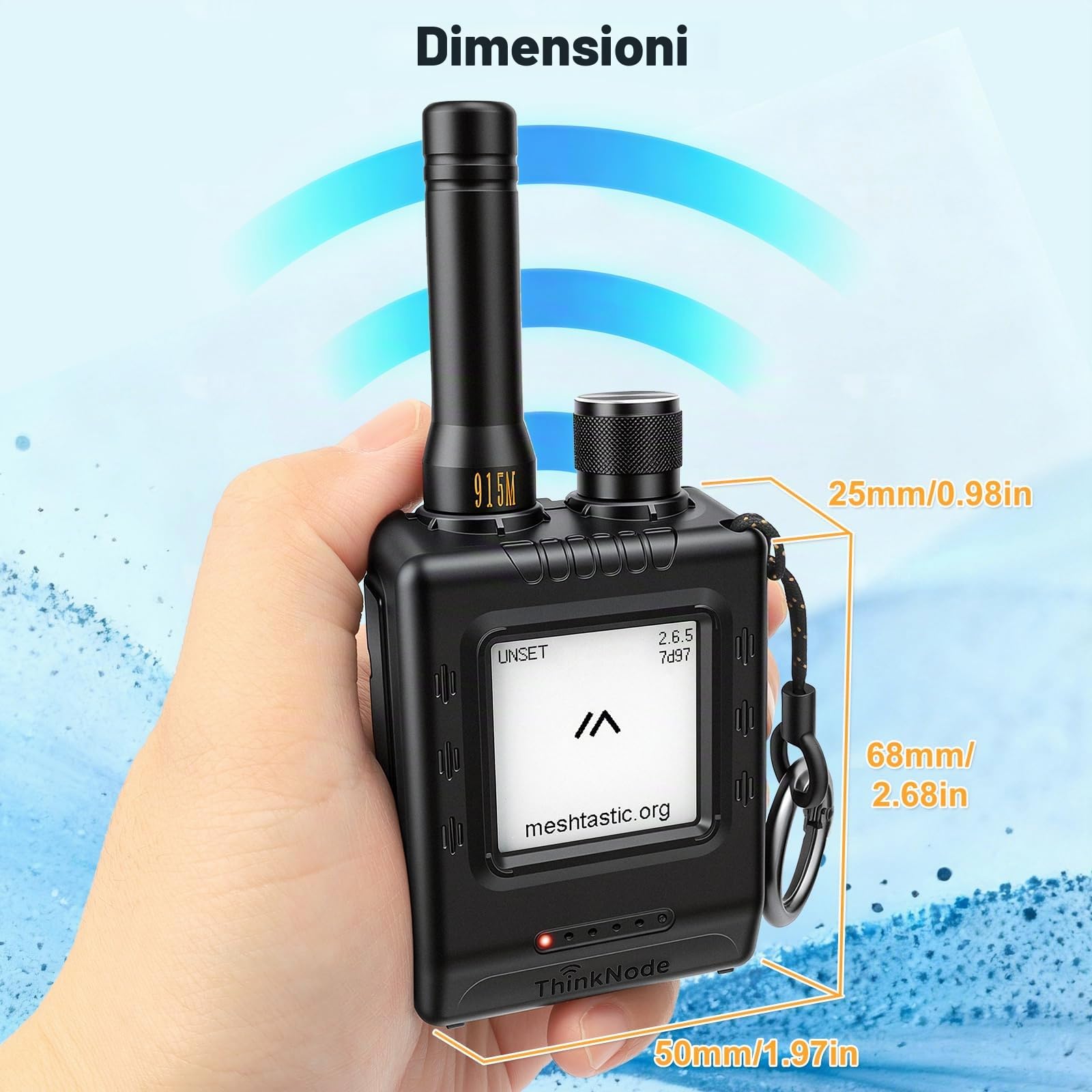 ThinkNode - Dispositivo M1 LoRa Meshtastic con design integrato, GPS, Bluetooth, nRF52840, display e-ink da 1,54", antenna 868 MHz, batteria da 1200 mAh, porta USB C RTC e pulsante