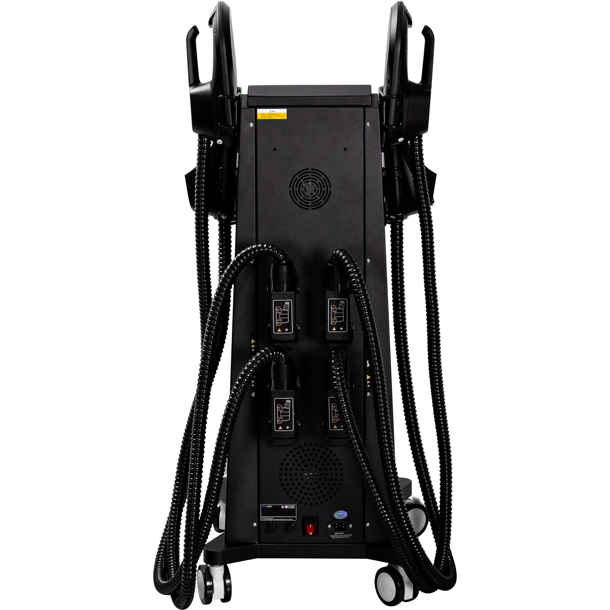 Dispositivo de electroestimulación muscular (EMS) para moldear el cuerpo, esculpir el abdomen, las caderas y los brazos, reafirmar la piel, apto para uso doméstico o profesional, 4 asas, color negro