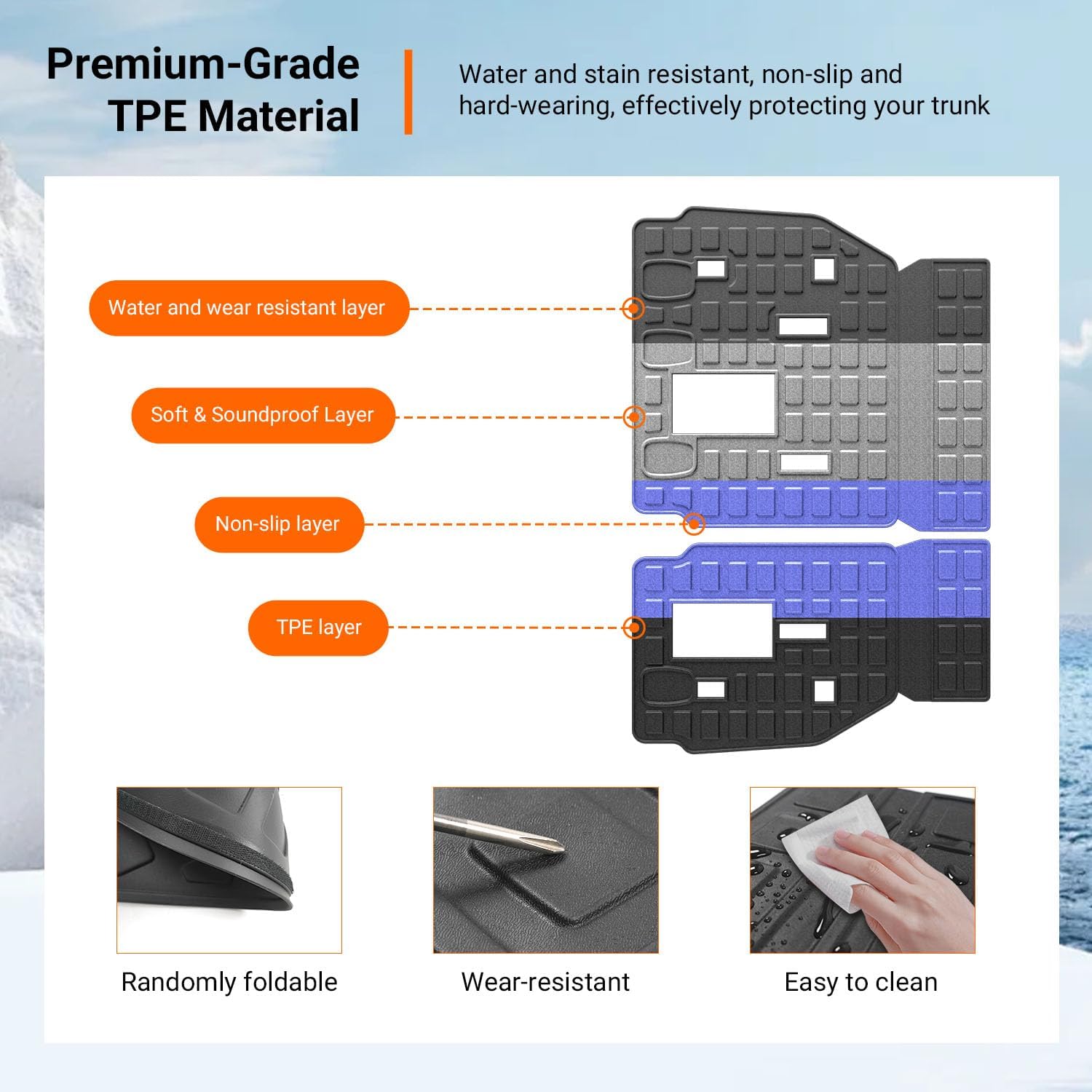 powoq Backrest Mat Compatible with 2021-2026 Toyota Sienna 3rd Row Back Seat Protector TPE Cargo Liner Cargo Mat Replacement for 2021 2022 2023 2024 2025 2026 Toyota Sienna Accessories(Backrest Mat) - Image 5