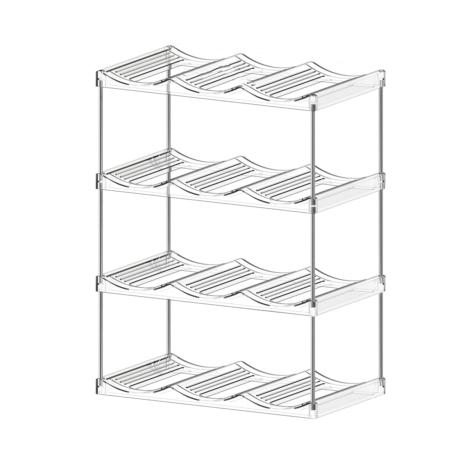 Elnwnnkc Space Saving Stackable Water Bottle Shelf Space Efficient Water Bottle Storage Holder Functional Organizers for Cabinets Multilayered Holder