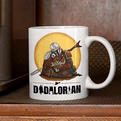 Taza de café de 11 onzas con texto en inglés "The Dadalorian", BabyYoda The Child, regalo del día del padre, The Daddylorian, regalo del padre,