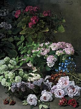 Sense&Sensitivity Arts Claude Monet Spring Flowers Canvas Wall Art - 12X16inch 30x40cm Impressionist Wall Art for Home Decor, Bedroom & Office Painting Prints