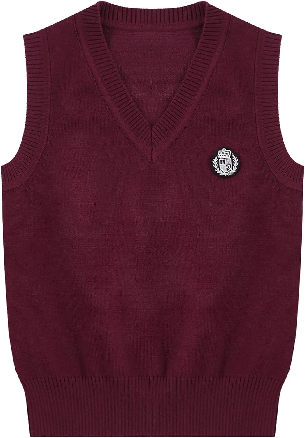 Freebily Unisex Girls Boys Sweater Vest Kids Solid School Uniform Tops Sleeveless V-Neck Knit Sweater Tops