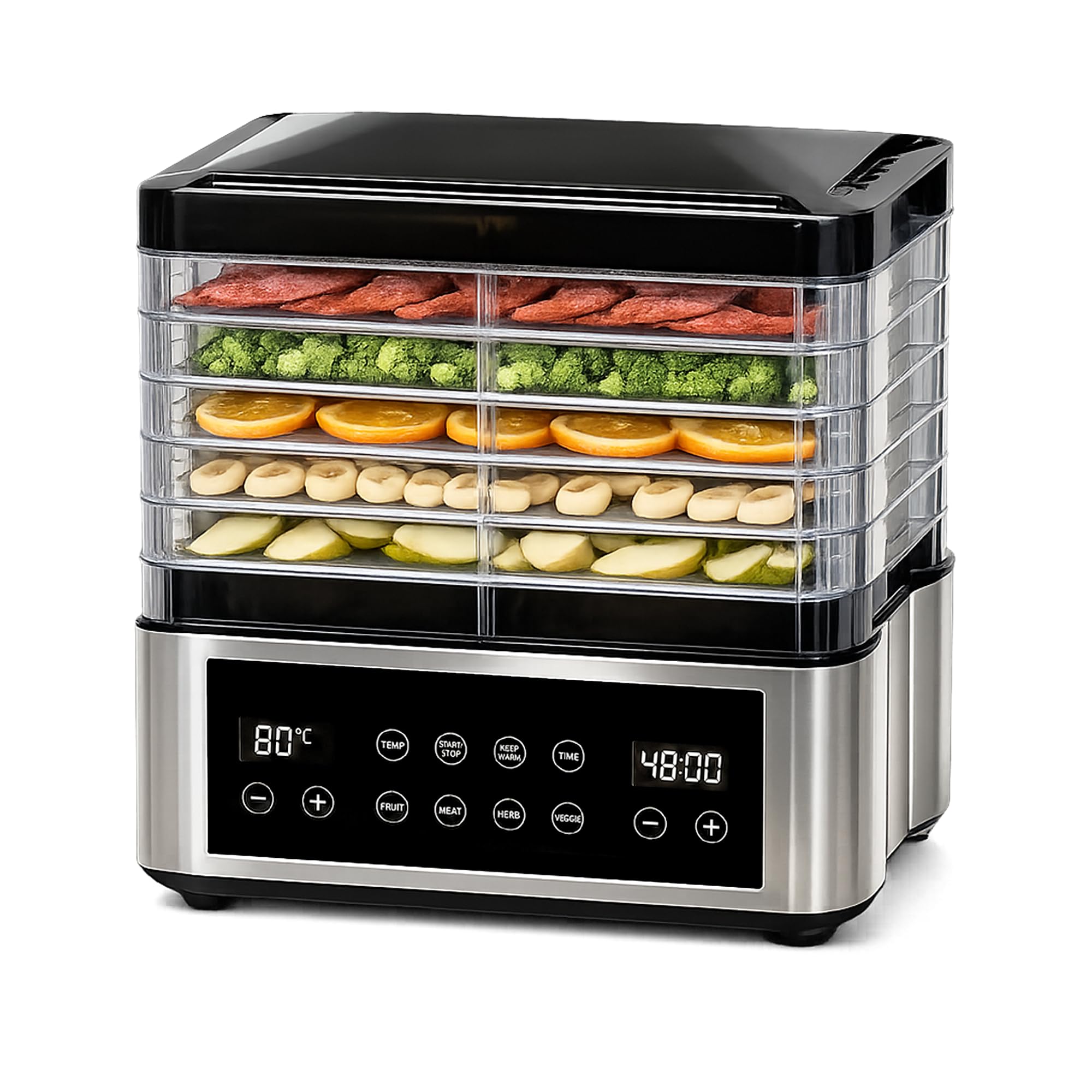 FATHOM Elite Food Dehydrator, 350W, 5 Trays | 304 Stainless Steel, 35–80°C Temperature Range, 48H Digital Timer, Rotating Airflow, Built-in Power Saver 0.3–0.5 Unit/Hr-picture-21