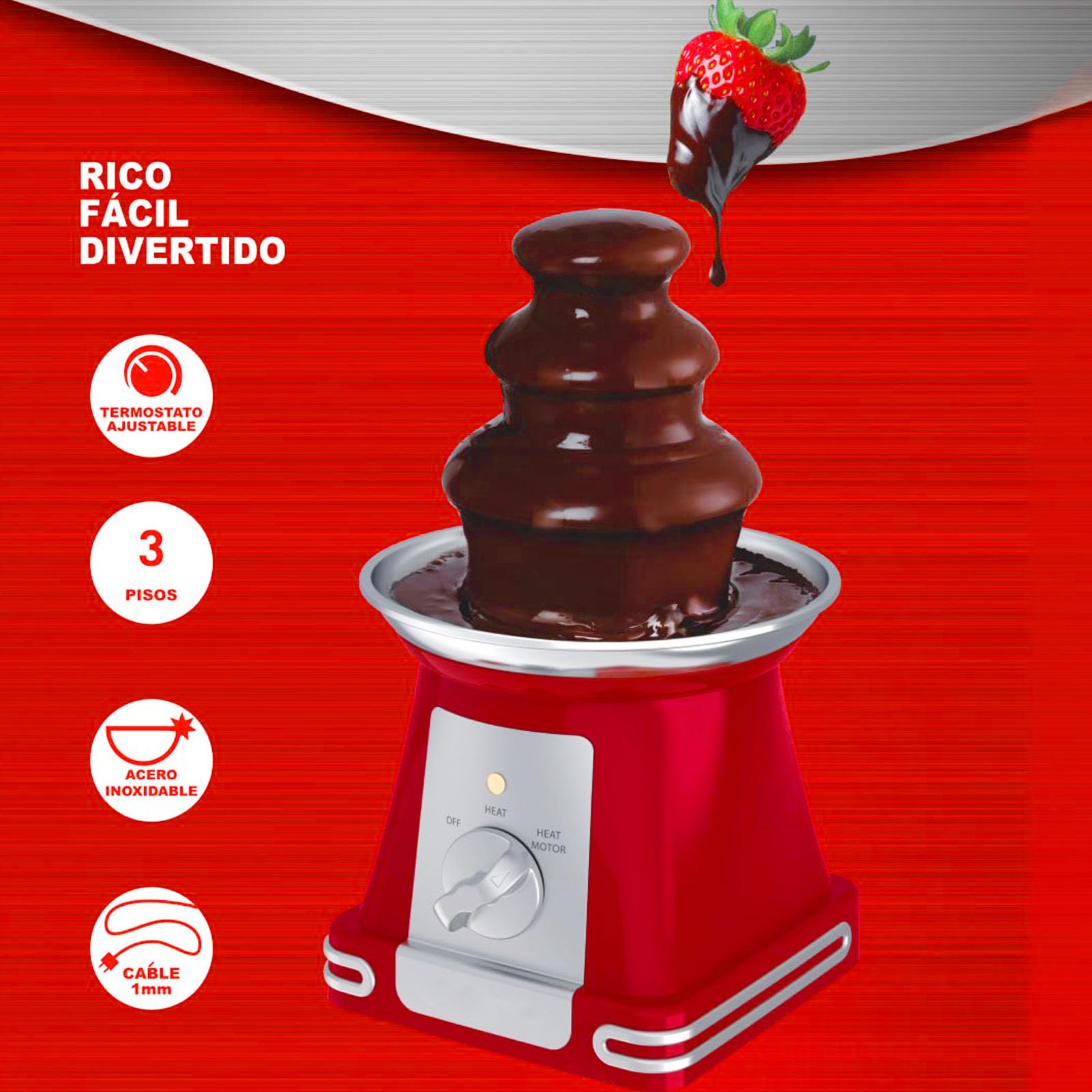 Pssopp 3 Tier Mini Chocolate Fountain, Stainless Steel Electric Chocolate Fondue Fountain Machine for Birthday Party Wedding (US Plug 110V)
