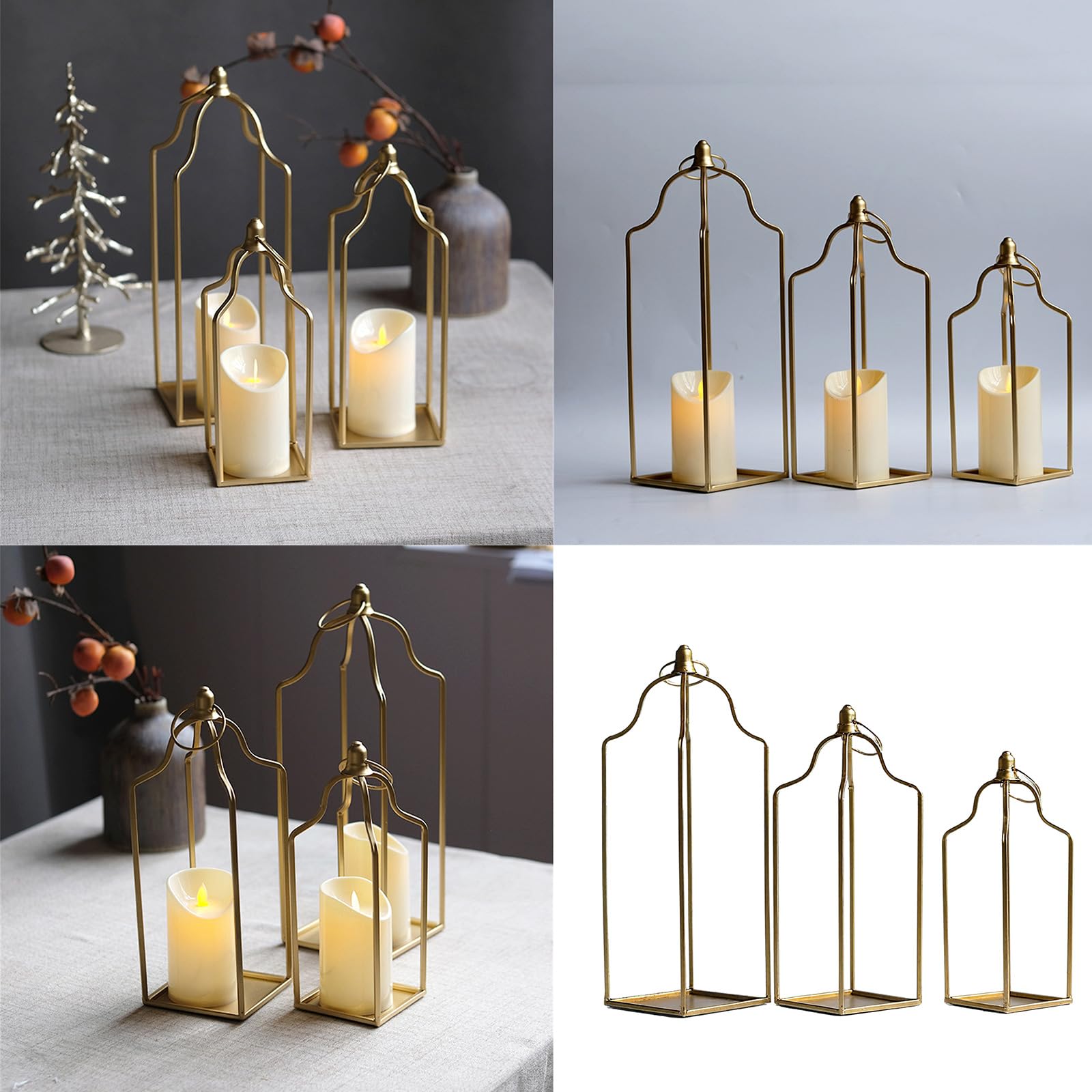 3-teilige Kerzenständer aus Eisen, europäische dekorative Mittelstücke, hängende Kerzenlampe für den Esstisch, Couchtisch, Desktop Display, europäische