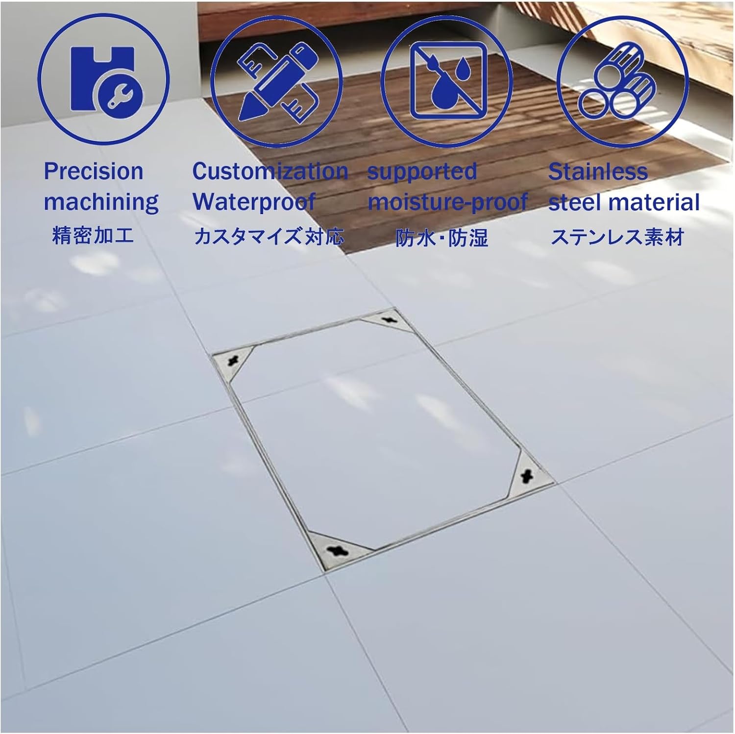 Septic Tank Covers, Class Stainless Steel Manhole Cover & Frame,Heavy Duty Recessed Square Septic Tank Lid with Base(5cm,70 * 70cm/27.6 * 27.6in)