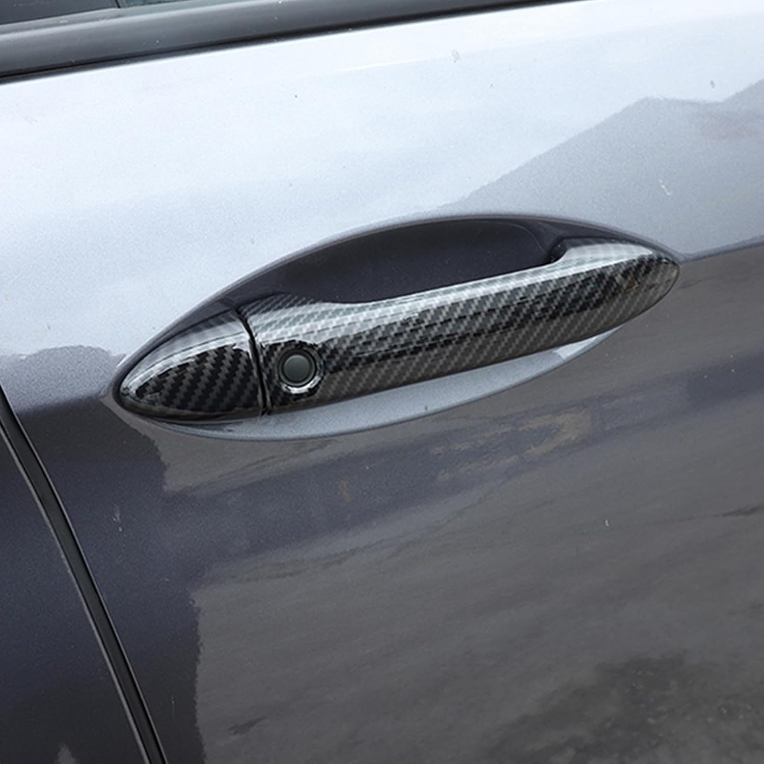 Carbon Fiber Door Handle Cover, ABS Material, Fit for Honda Accord 2013-2017, Ridgeline 2017-2022, Pilot 2016-2022, Black, Modern Style, Anti Corrosion, Lightweight