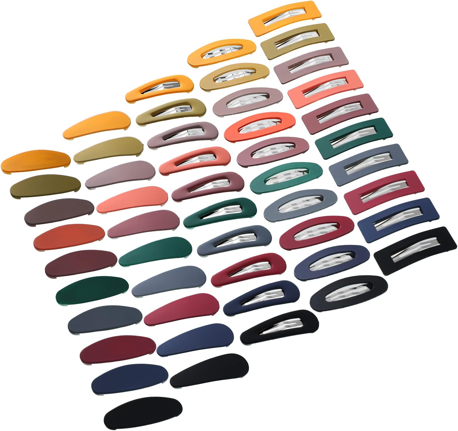 50 Piece Hair Clips for Girls, Matte Hair Barrettes Metal Snap Hairpins Rectangular Snap Clips Acrylic Teardrop Hair Clip Geometric Hairpins Hair Accessories for Women Girls, 5 Styles