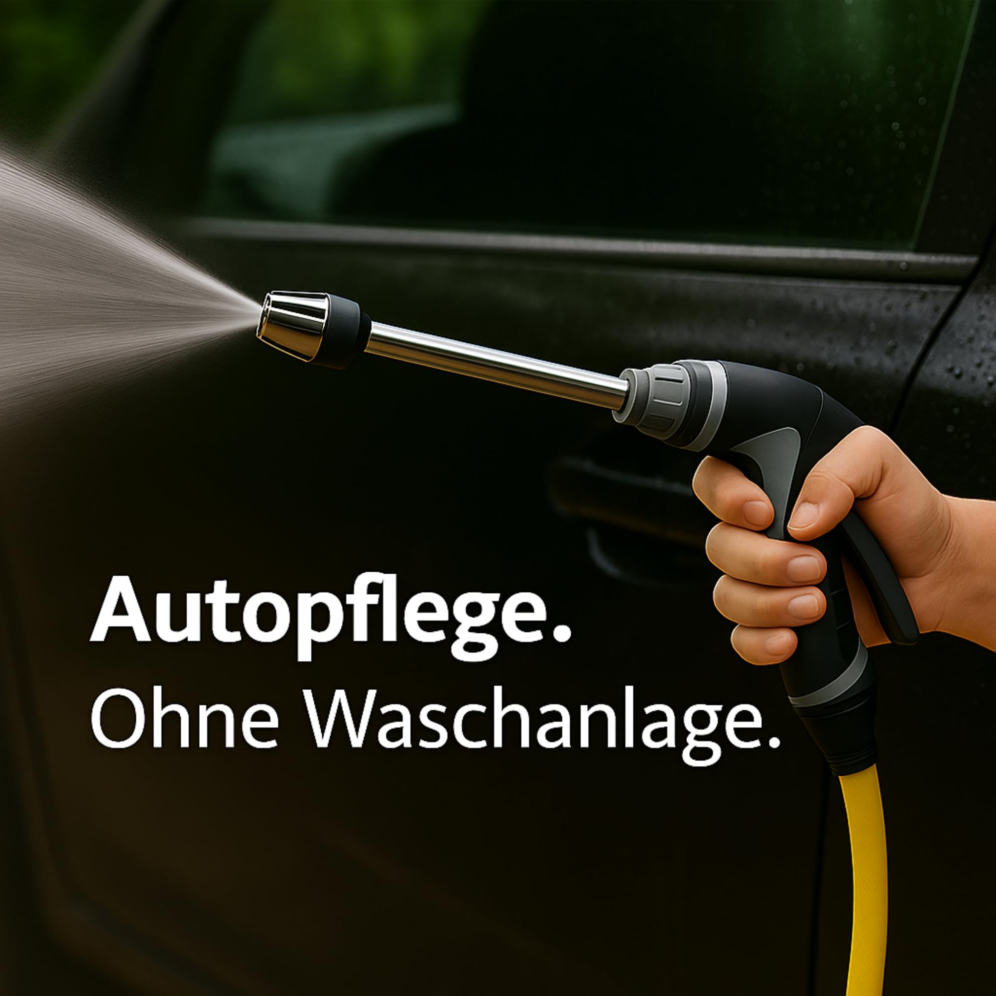 AllesOutdoor AquaJet – Hochdruck Reinigungsdüse für Gartenschlauch | Turbostrahl gegen hartnäckigen Schmutz Edelstahlkopf | Für Terrasse Auto Fassade(1x)