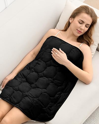 Miniatura 8 de Manta con peso de 7 libras para adultos, manta de regazo pesada Cottonblue para adultos, 29 x 24 pulgadas, mantas pequeñas con peso para viajes,