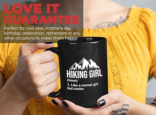 Miniatura 7 de Taza de café de senderismo de 15 onzas color negro  Senderismo Chica  Senderismo Backpacker Backpacker Mountain Boardwalks Mochilero Camping