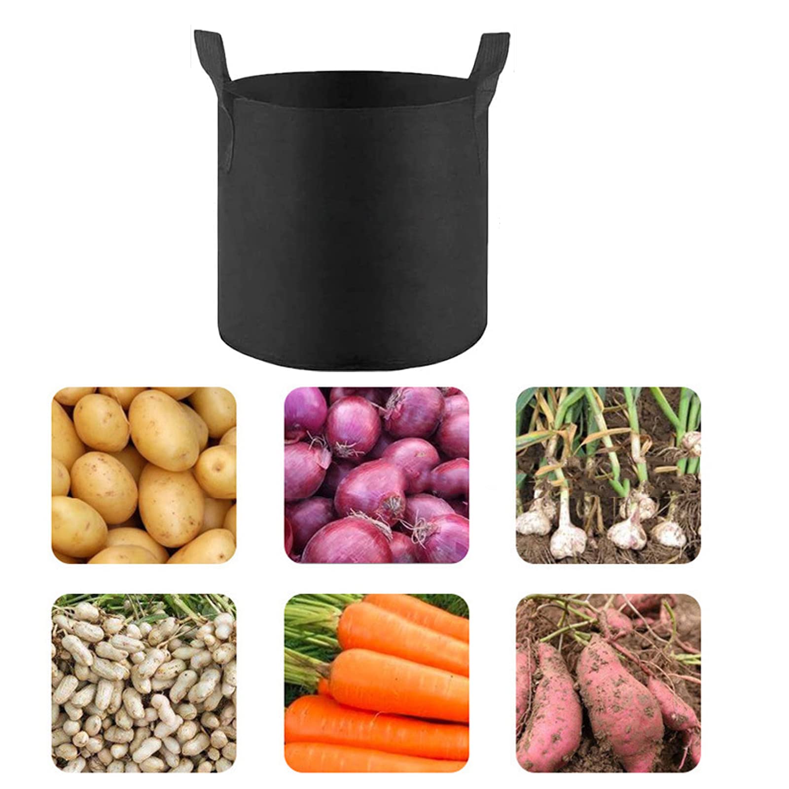 Sacs de Plantation de Jardin, Non Tissés Sacs de Culture pour Pommes de Terre, Sac de Legumes Sac de Plantes à poignées pour Légumes avec poignées Robustes, 30 gallons