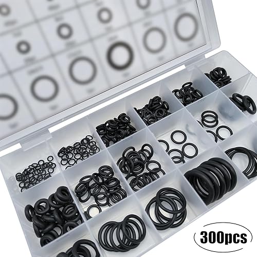Miniatura 3 de Juego de 300 anillos de sellado de automóvil, 18 tamaños de juntas tóricas de goma resistentes a alta presión y altas temperaturas, anillo de