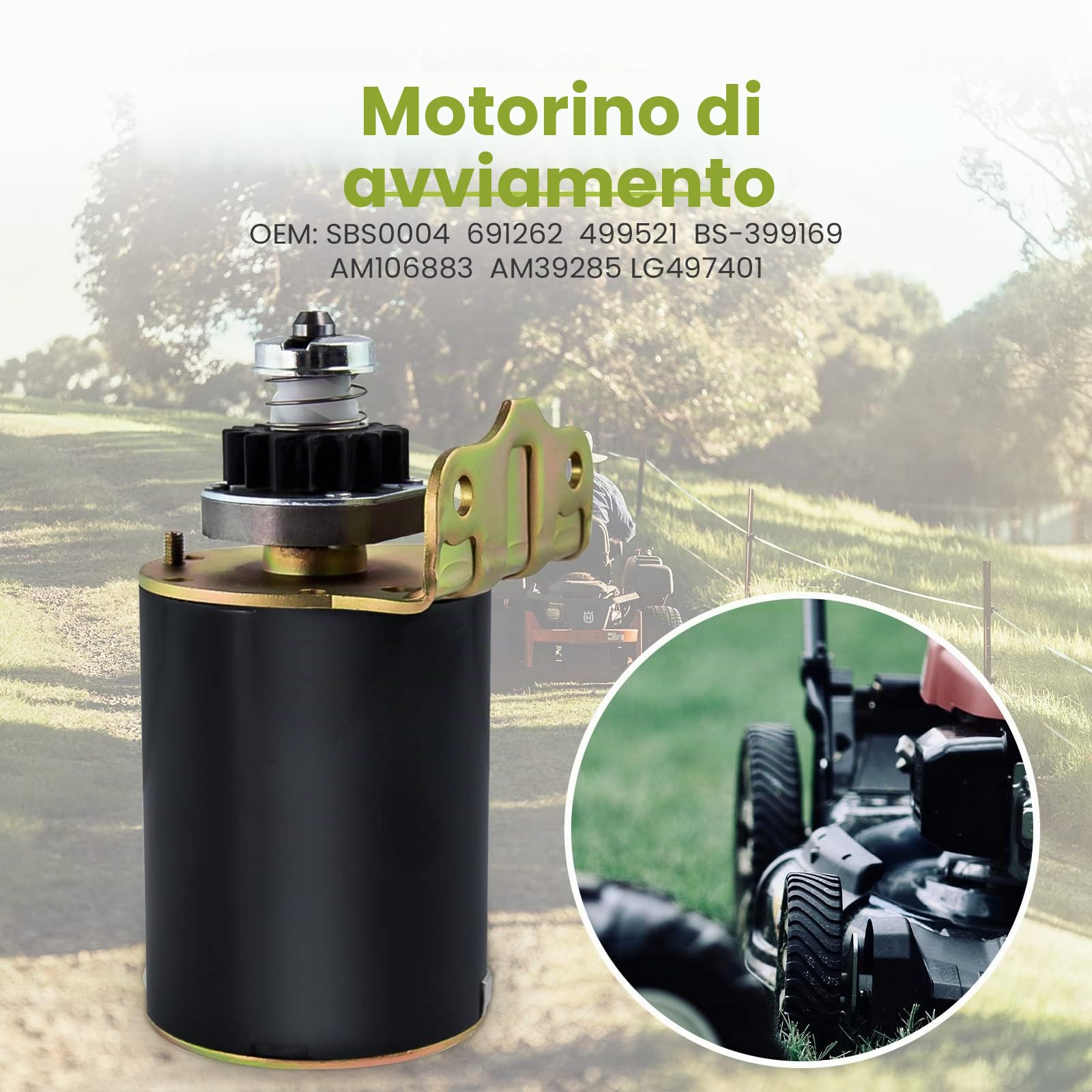 maXpeedingrods Motorino d'avviamento Tsaerba 499521 497401 795121 Starter Motor 12V per Cub Cadet per John Deere per Toro 8 a 16 HP 11-18 16 Denti [EU STOCK]