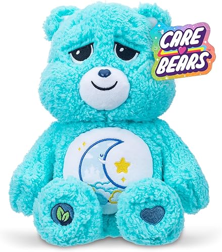 Care Bears Oso acogedor para dormir de 14 pulgadas, peluche de tamaño mediano, suave y abrazable, animal de peluche para niñas y niños, a partir de