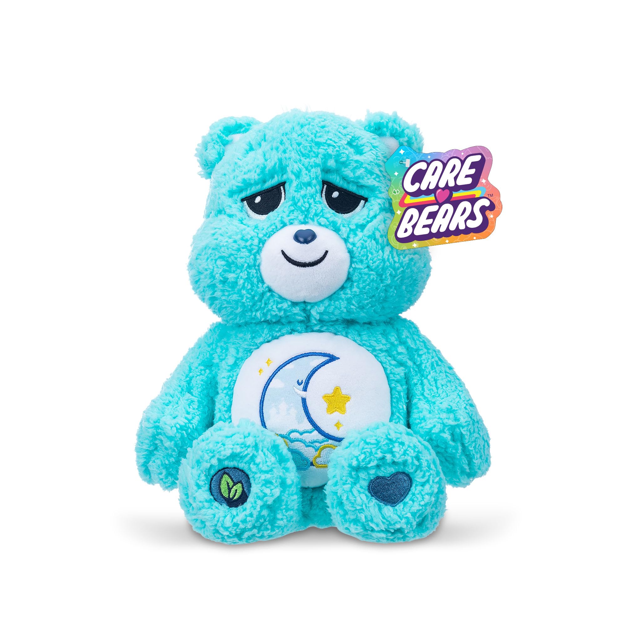 Basic Fun Care Bears 35cm Medium Plush  Bedtime Bear Cosy Collection  Super Soft Eco-Friendly Toy with Belly Badge  Huggable Collectible for Kids & Fans, Blue, 14"