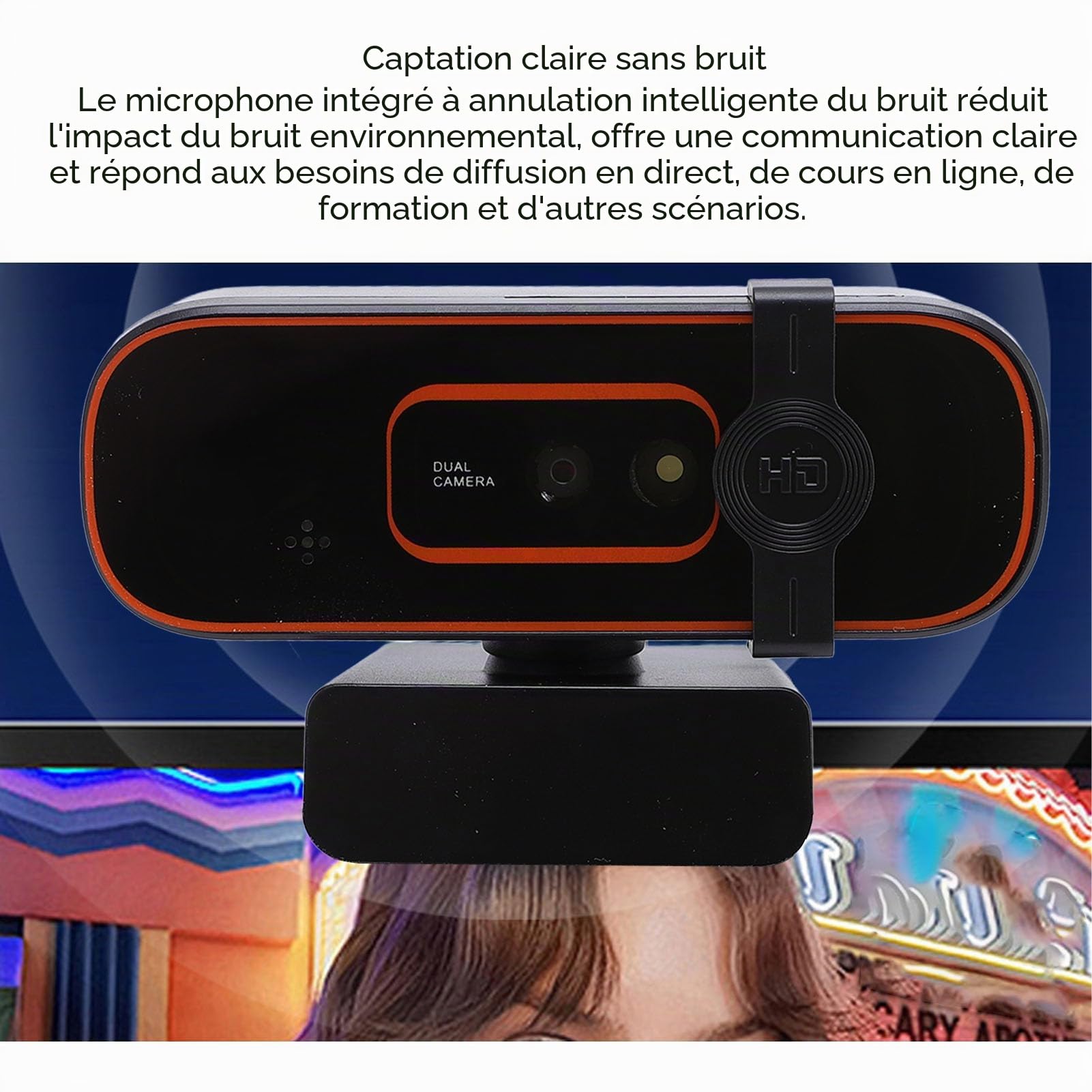 XUMIUZIY Webcam 1080P 30FPS avec Hello, Webcam à Reconnaissance Faciale avec Couvercle Privé, Microphone Intégré à Réduction de Bruit, Mise au Point Automatique, Caméra Web USB HD