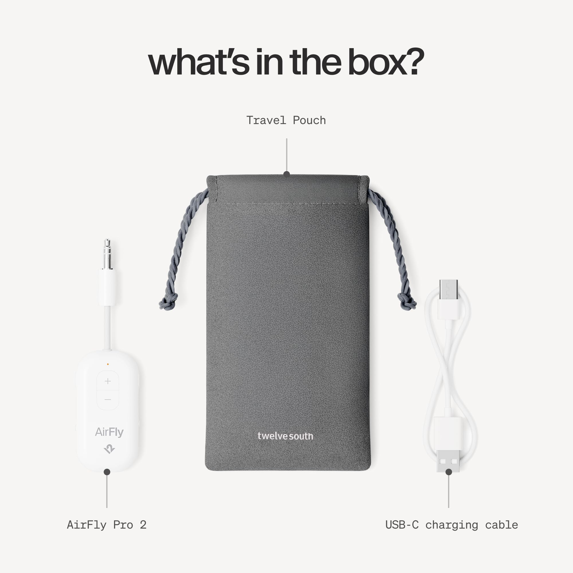 Twelve South AirFly Pro 2 Transmettitore/Ricevitore Bluetooth 5.0 per TV/Aereo a 2 Cuffie Wireless - Adattatore per AirPods, Auto, Palestra, Casa