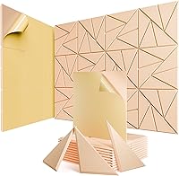 Vista 51 de Paquete de 12 paneles acústicos con autoadhesivos, paneles de espuma a prueba de sonido de 12 x 12 x 0.4 pulgadas, paneles de sonido de alta