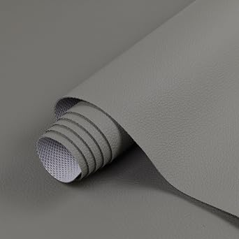 Marine Vinyl Fabric Waterproof Soft Leather Material 55"36" Gray | Soft Marine Faux Leather Sheets 0.6mm Thick Anti-UV Non-Peeling for Upholstery Boat Seat Automotive Furniture DIY Crafting